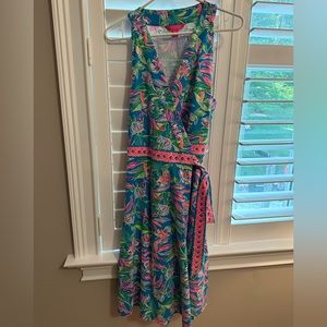 Lilly Pulitzer - Clancie Wrap Dress in Keep On Beleafing XL